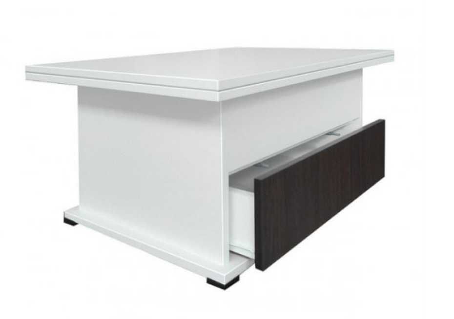 Masa Cafea cu sertar Extensibila alb/negru