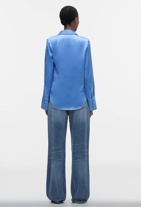 ZARA синя сатенена риза М / Л