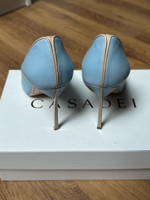 Pantofi CASADEI, nr.38, piele culoare Bleu Ciel