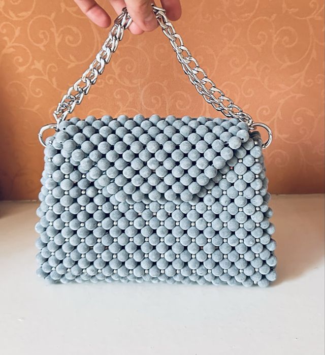 Сумочка/клатч из бархатных бусин