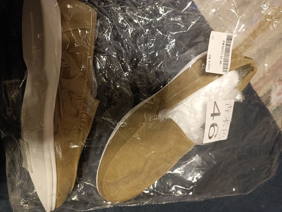 Mocasini bej bărbați piele intoarsă, stil Old Money