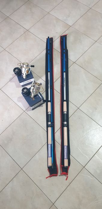 Нови!Въдици с макари 2бр.яки за шаран от 2части 12-25LBR