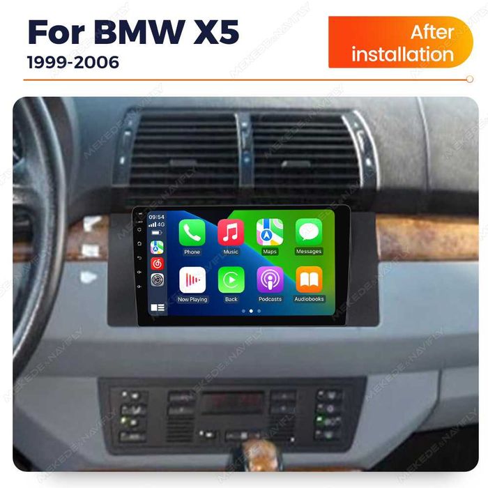 Navigatie Android 14 Bmw Seria 5 X5 E39 E53 1/8 Gb Waze CarPlay CAMERA