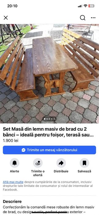 Set terasa  ,masa cu doua banci