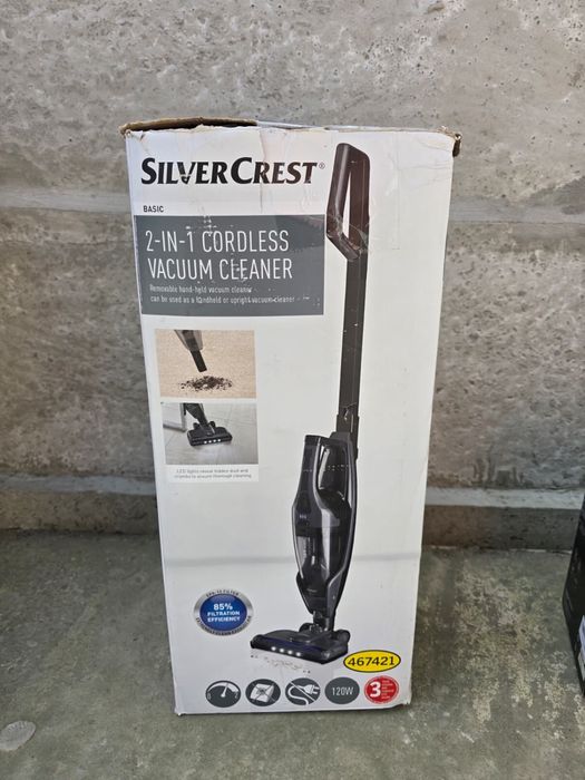 Aspirator vertical fără fir SilverCrest 2-în-1, nou, 120W