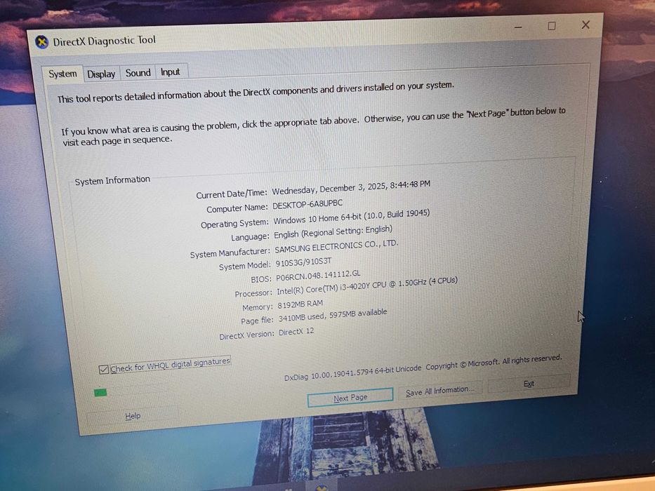 Laptop Samsung slim 910s3g Intel i3 8gb ram 120ssd 3ore baterie dezm