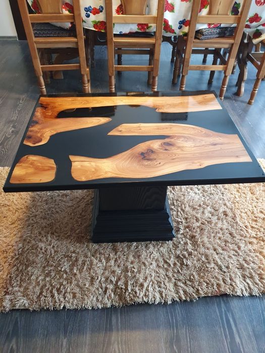 Masă cafea din lemn și rășină