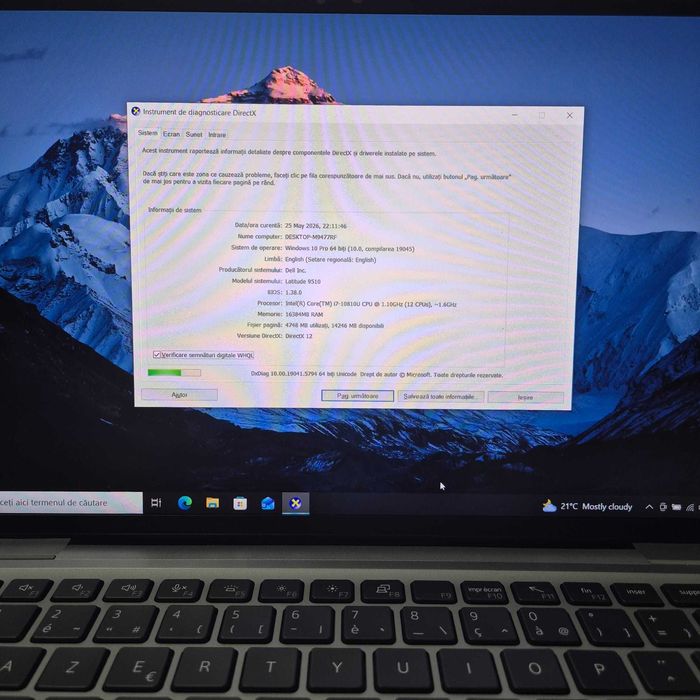 Laptop DELL Latitude 9510 Intel i7 generatia 10 cu 16gb ram 512gb ssd Cutie Full Zeus Amanet Rahova 34462