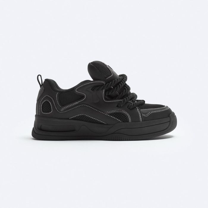 (Lanvin dupe) Zara chunky rope skate sneakers black Y2K