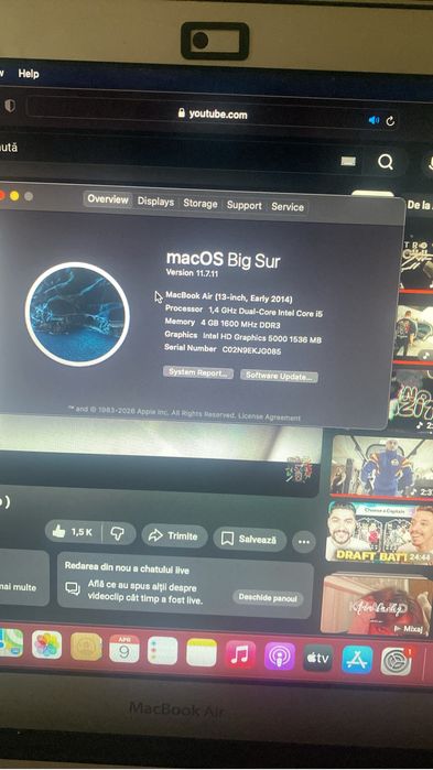 Macbook air 2014 nou nout ! Sub 200 cicluri incarcare !PROFITA!