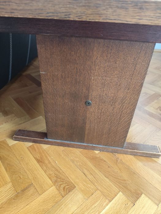 Масивна холна маса от естествено дърво с керамичен плот – 145х80 см [1]
