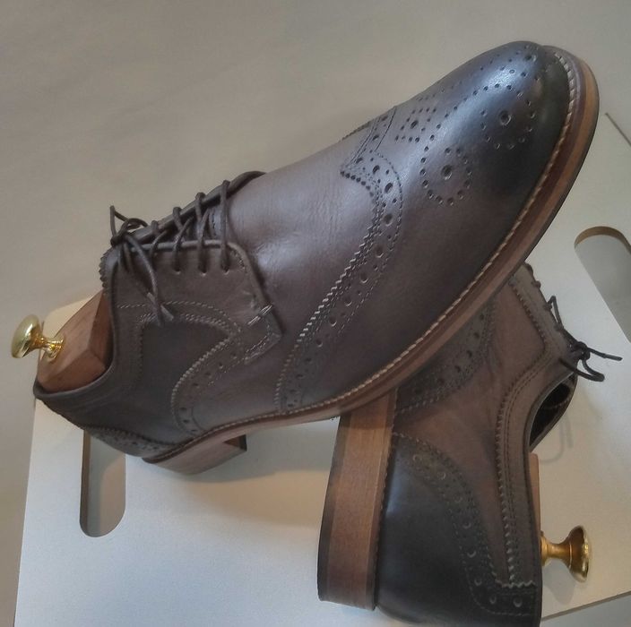 Pantofi derby brogue premium Asos 43 piele naturala moale