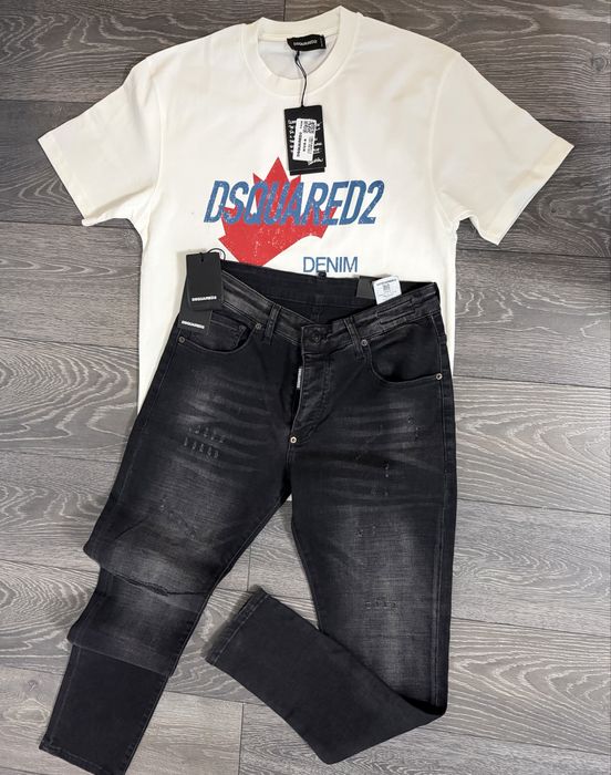 Blugi dsquard 2 piese tricou si blugi