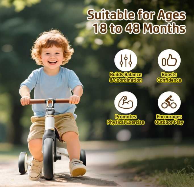 Детска триколка 3 в 1 EagleStone (1–4 г.) - балансиращ велосипед