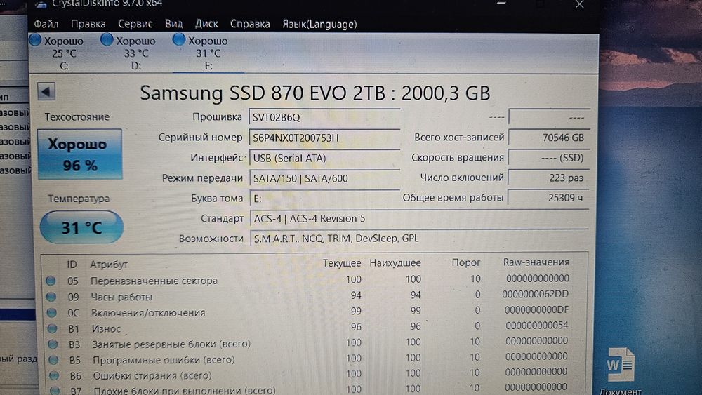Продам ssd sata / ссд сата 2tb 1tb