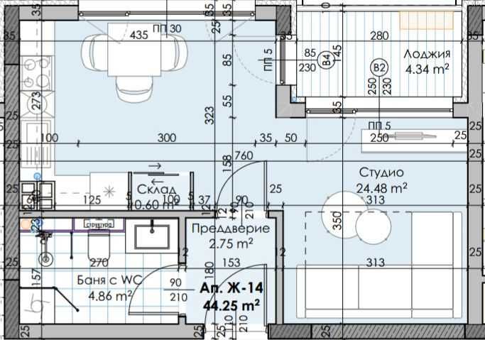 Директно от инвеститора, едностаен 48 кв.м.,кв. Остромила