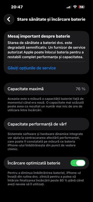 Iphone 14 pro 76% baterie