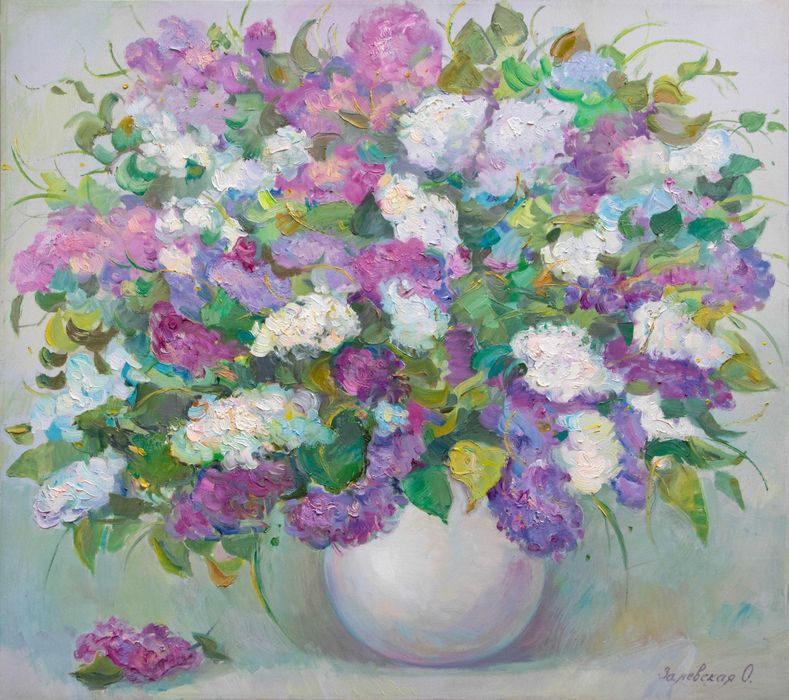 Картина "Сирень". Холст,масло 80х90 см.