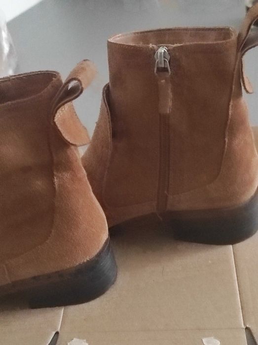 Papuci Zara 37 piele naturală întoarsă
