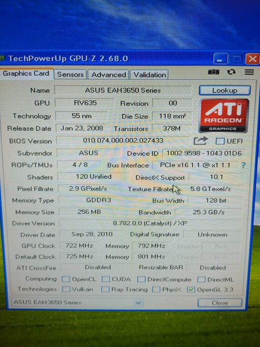 Placa Asus pcie 256MB testata