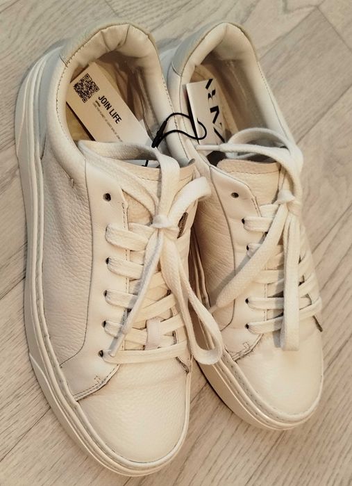 ZARA кожаные кеды кроссовки 39 б.у.