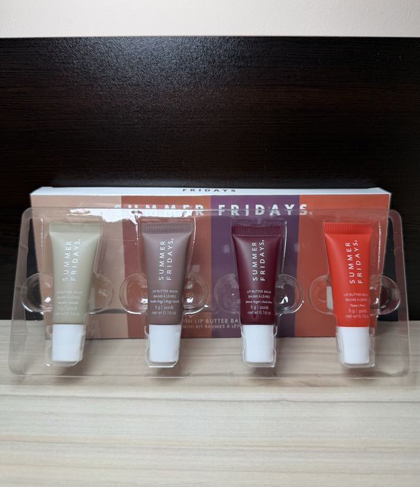 Summer Fridays Lip Butter Balm Mini Set 4x5g | Балсам и гланц за устни Lip Gloss Lip Balm Vanilla Brown Sugar Poppy Мини Сет