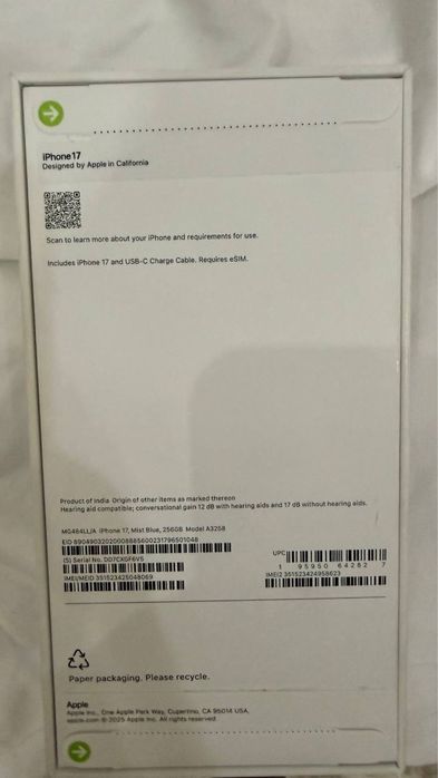 Iphone 17 Mist Blue 256 GB