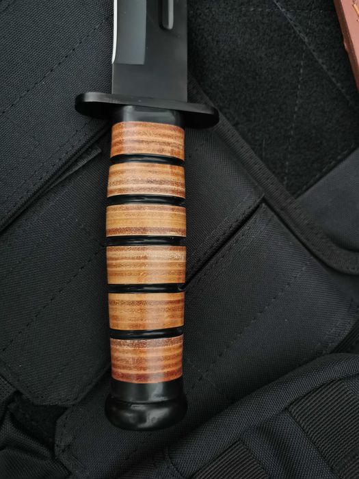 Тактически ловен нож с кожена кания CPY-02 Цяло парче метал FULL TANG