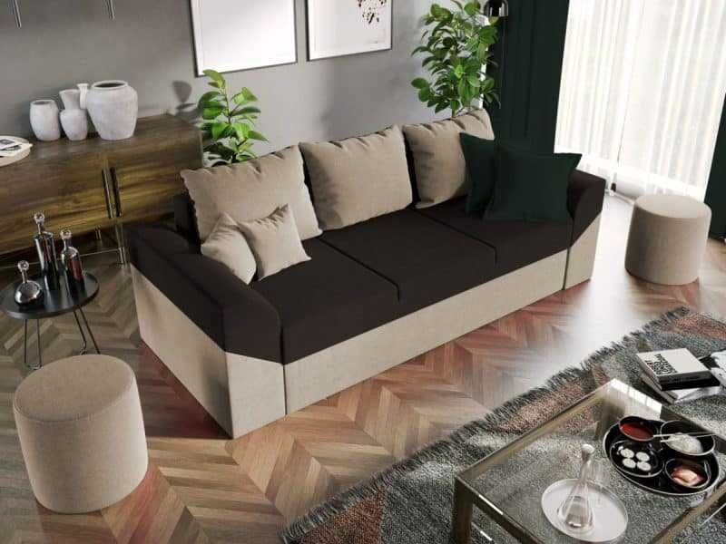 Canapea Extensibila Cali crem / maro - Transport Gratuit in 4-10 zile