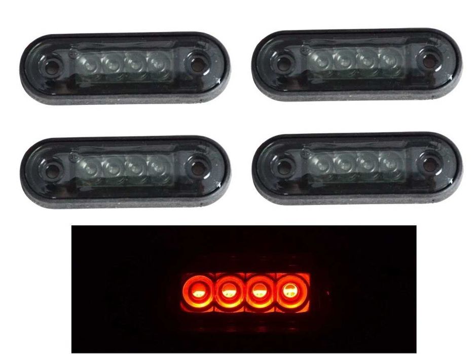 1бр. LED ЛЕД габарит ОПУШЕН SMOKED с 4 диода, 12-24V , 3 цвята