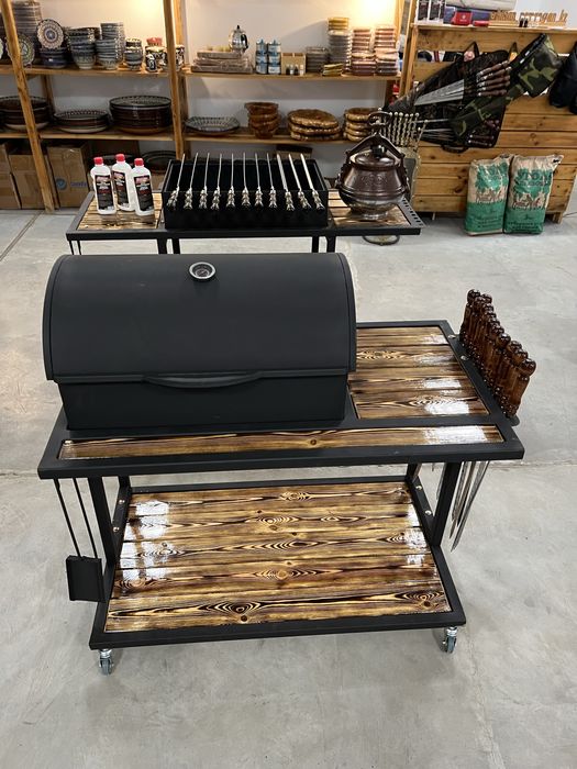 Мангал гриль с крышкой