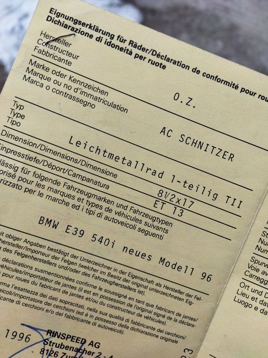 17" Джанти AC Schnitzer Type 2 Concave за БМВ Е39 Е38 BMW E39 E38