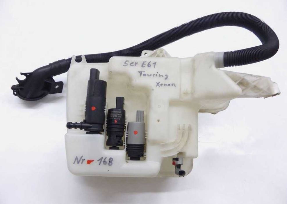 Vas lichid parbriz pentru xenon cu 3 motorase BMW e60 e61 e63 e64 complet vas stropitoare motoras