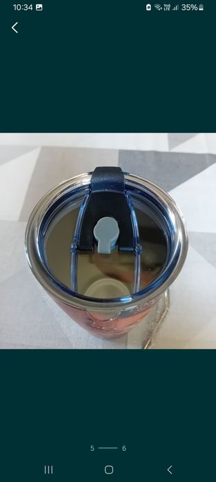 Pahar cu model de lemn si cerb si capac,