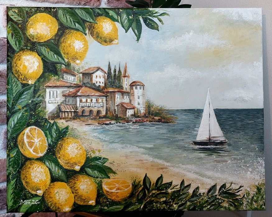 Картина "С дъх на лимони"; 50/40 см