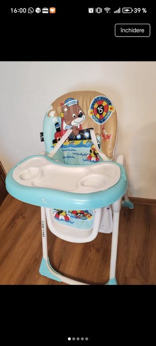 Scaun de masa copii Lorelli Yam Yam, reglabil si pliabil, stare foarte buna