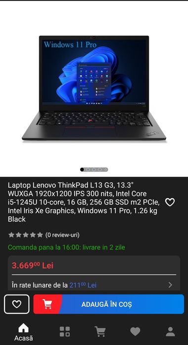Laptop/Notebook Lenovo ThinkPad L13 G3, 13.3"