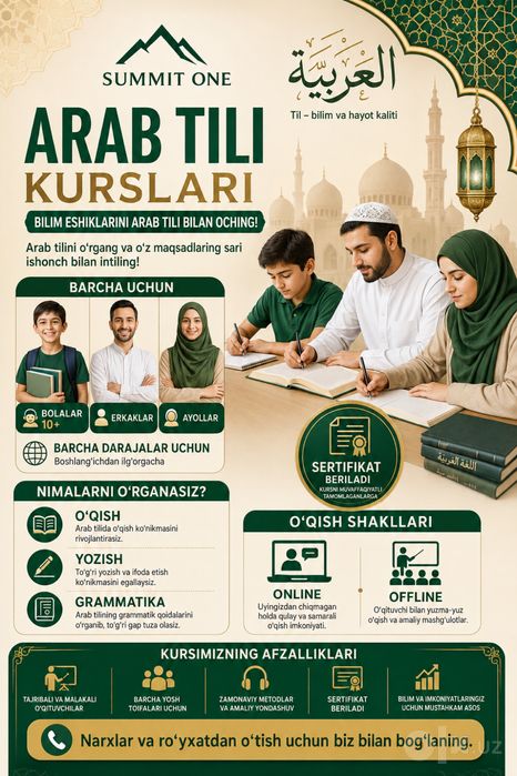 Arab tilidan intensive kurs
