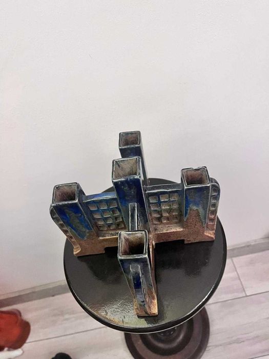 Piesa superba majolica gresie Franta semnata 5 brate bibelou bibelouri