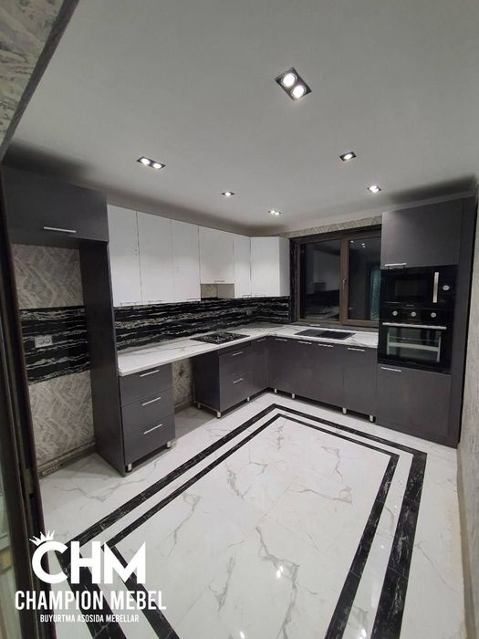 Кухонный мебель Кухонный гарнитур  HI TECH из  АКРИЛ, МДФ ЛАМИНАТ. Ошх