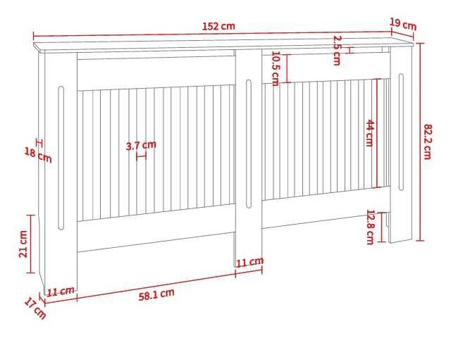 Panou decorativ- Masca calorifer, lemn MDF alb lucios S,M,L,XL