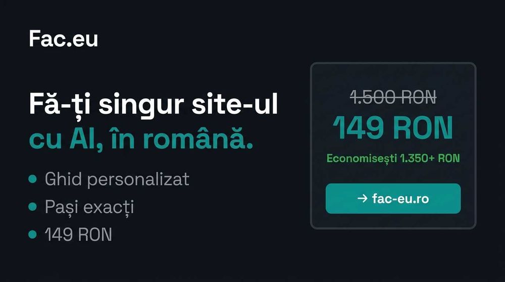 Fă-ți singur site-ul pentru afacerea ta cu AI, fără cod, ghid în română