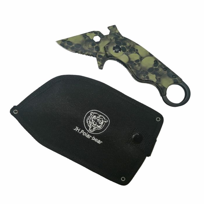 Briceag de vanatoare DEPOX®, Skull Valley, otel, verde, 17.5 cm