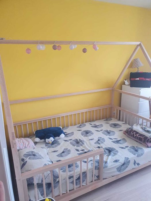 Pat copii tip casuta 120x200