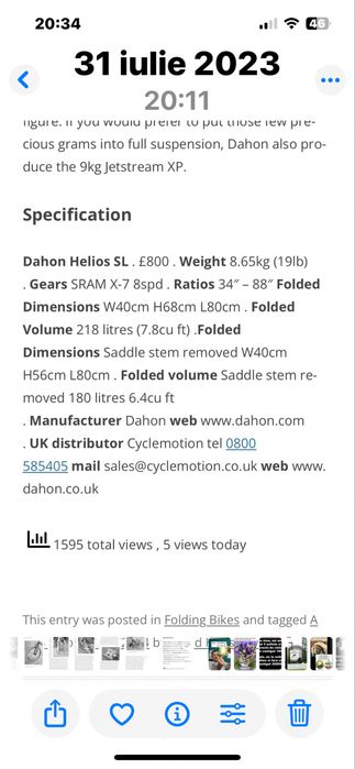 Dahon pliabila( Brompton)