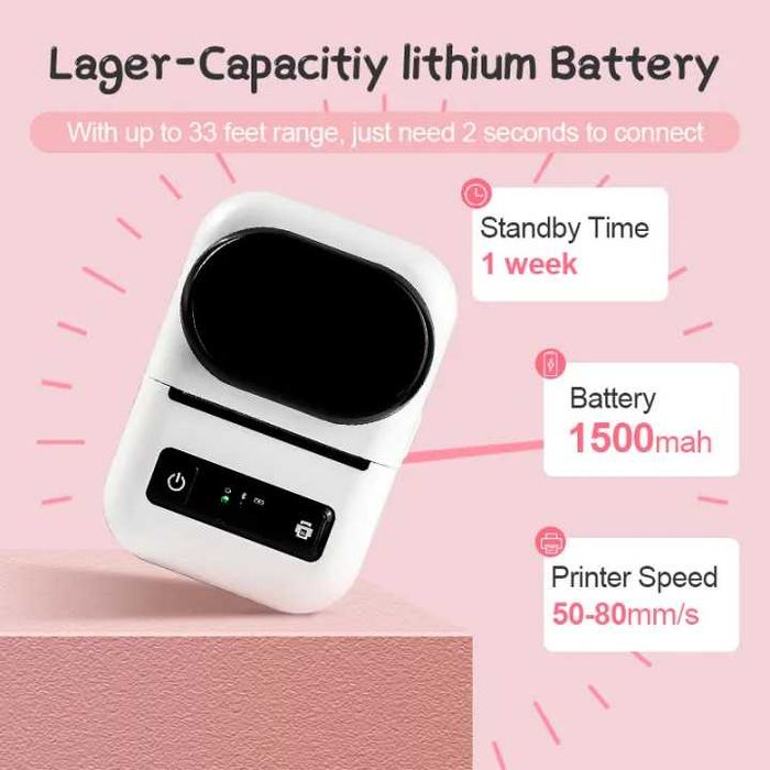 Преносим Bluetooth термичен принтер Принтер за етикети цени EUR BGN