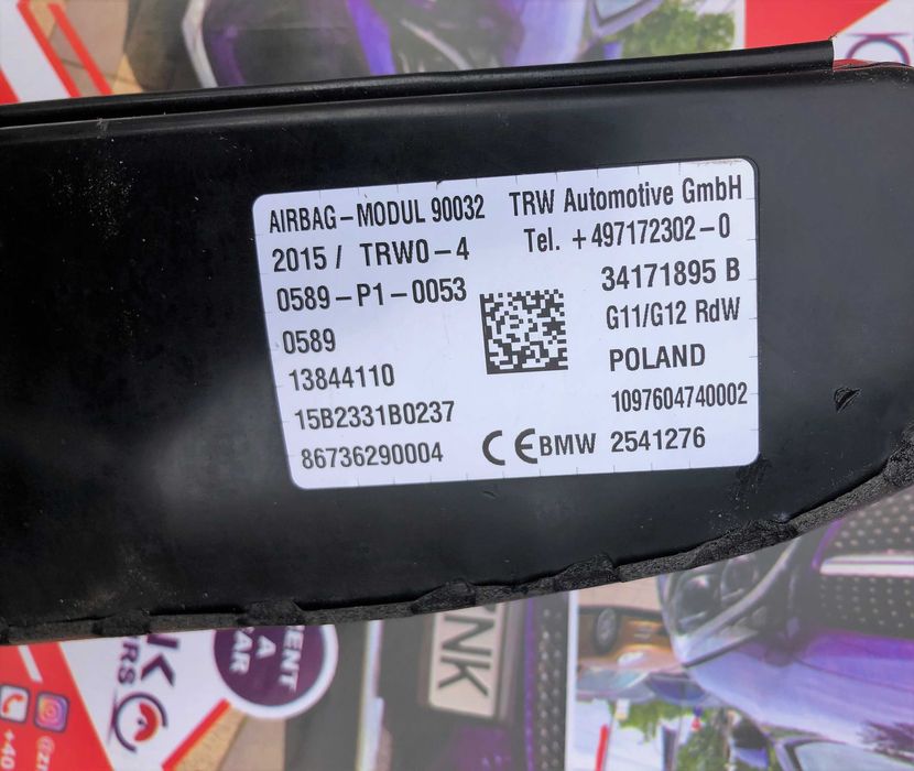 BMW seria 7 G11 G12 airbag scaun stanga dreapta set centuri