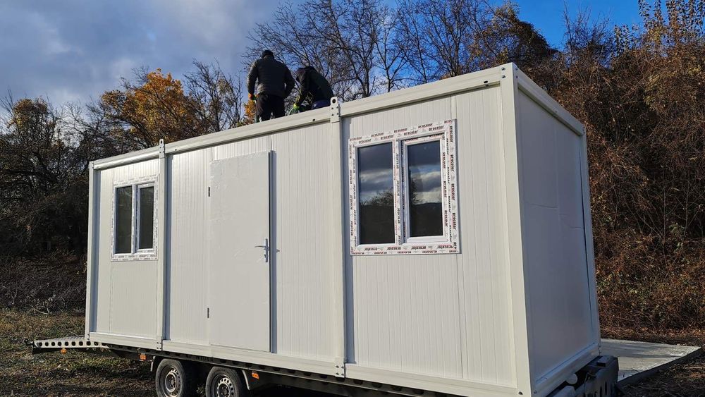 Офис контейнер Жилищен павилион Бунгало Бутка 6х2.40м Сглобяеми