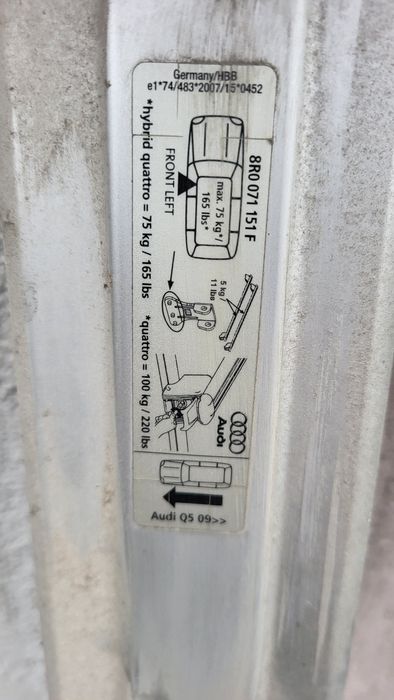 Bare portbagaj Q5 - touran