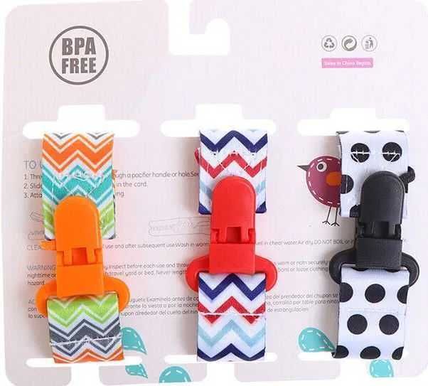 Set 3 snururi cu clema Suzeta + 5 buc capace priza. Noi ambalate!!